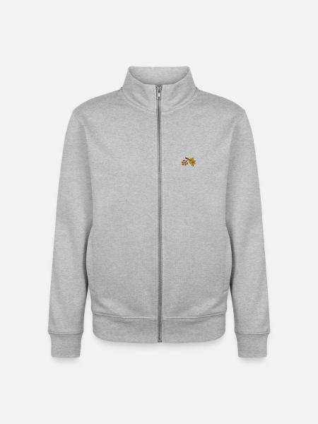 Berry bird - Unisex Organic Zip Sweatshirt by Stanley/Stella - heather grey