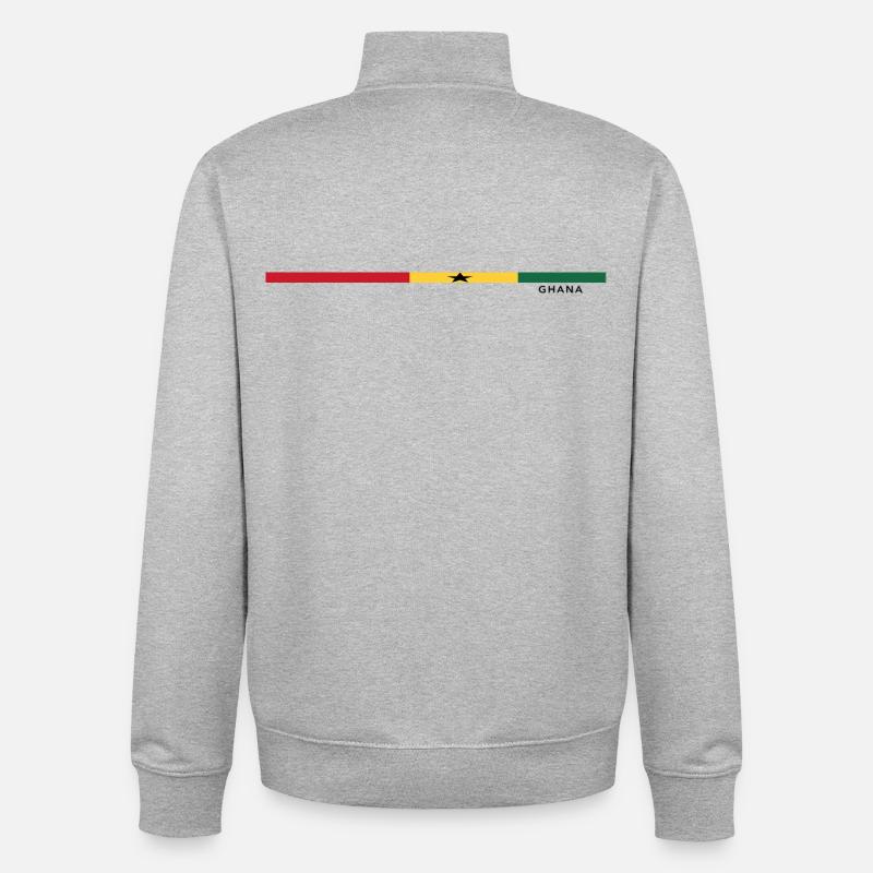 Le drapeau du Ghana avec style - Sweat zippé unisexe en coton bio Stanley/Stella - gris chiné