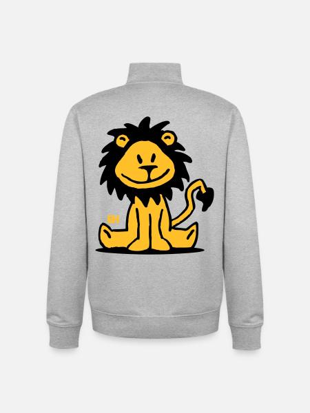 Lion - Sweat zippé unisexe en coton bio Stanley/Stella - gris chiné