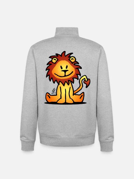 Lion - Sweat zippé unisexe en coton bio Stanley/Stella - gris chiné