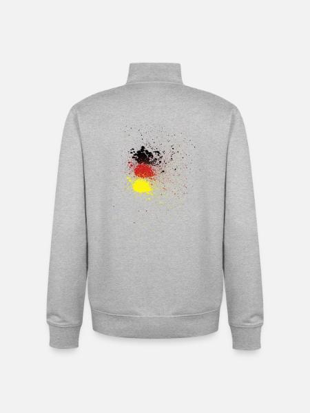 Deutschlandflagge Spray Style - Unisex Organic Zip Sweatshirt von Stanley/Stella - Grau meliert