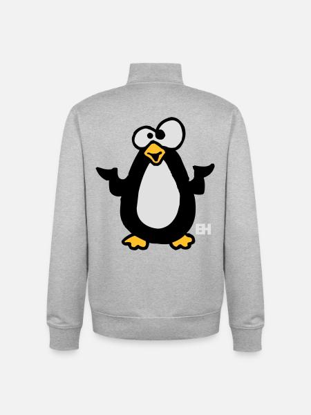 Manchot - Sweat zippé unisexe en coton bio Stanley/Stella - gris chiné