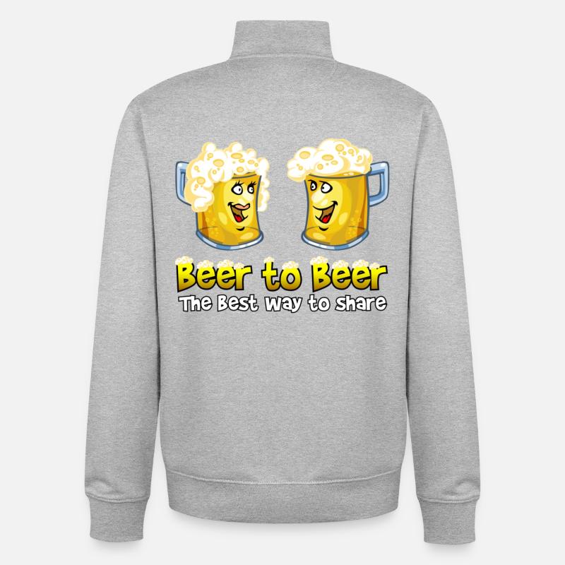 Bier, Bier - Unisex Organic Zip Sweatshirt von Stanley/Stella - Grau meliert