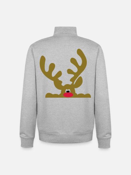 reindeer - Unisex Organic Zip Sweatshirt by Stanley/Stella - heather grey