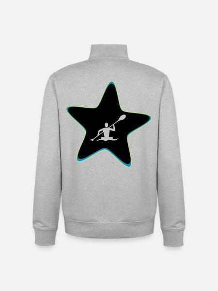 Kayak star - Unisex Organic Zip Sweatshirt by Stanley/Stella - heather grey