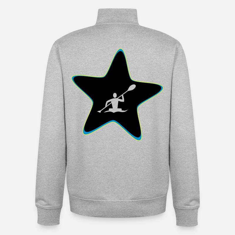 Kajak Stern - Unisex Organic Zip Sweatshirt von Stanley/Stella - Grau meliert