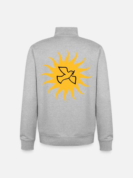 Dove of peace Sun - Unisex Organic Zip Sweatshirt by Stanley/Stella - heather grey