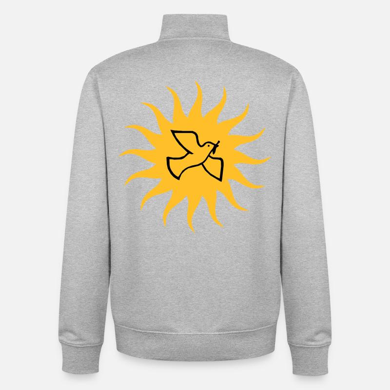 Friedenstaube Sonne - Unisex Organic Zip Sweatshirt von Stanley/Stella - Grau meliert
