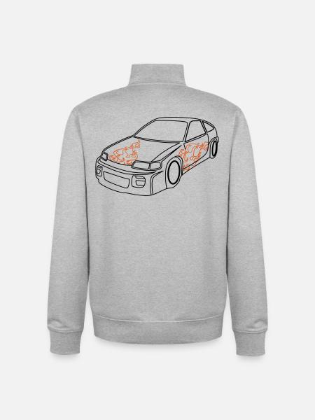 Sports Car - Unisex Organic Zip Sweatshirt by Stanley/Stella - heather grey