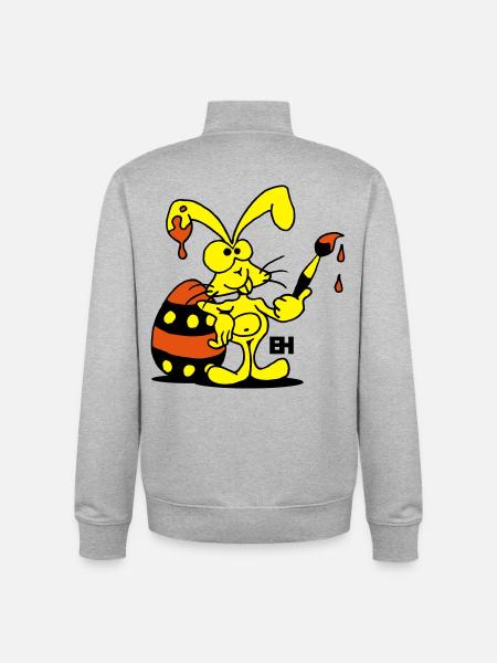 Lapin de Pâques - Sweat zippé unisexe en coton bio Stanley/Stella - gris chiné