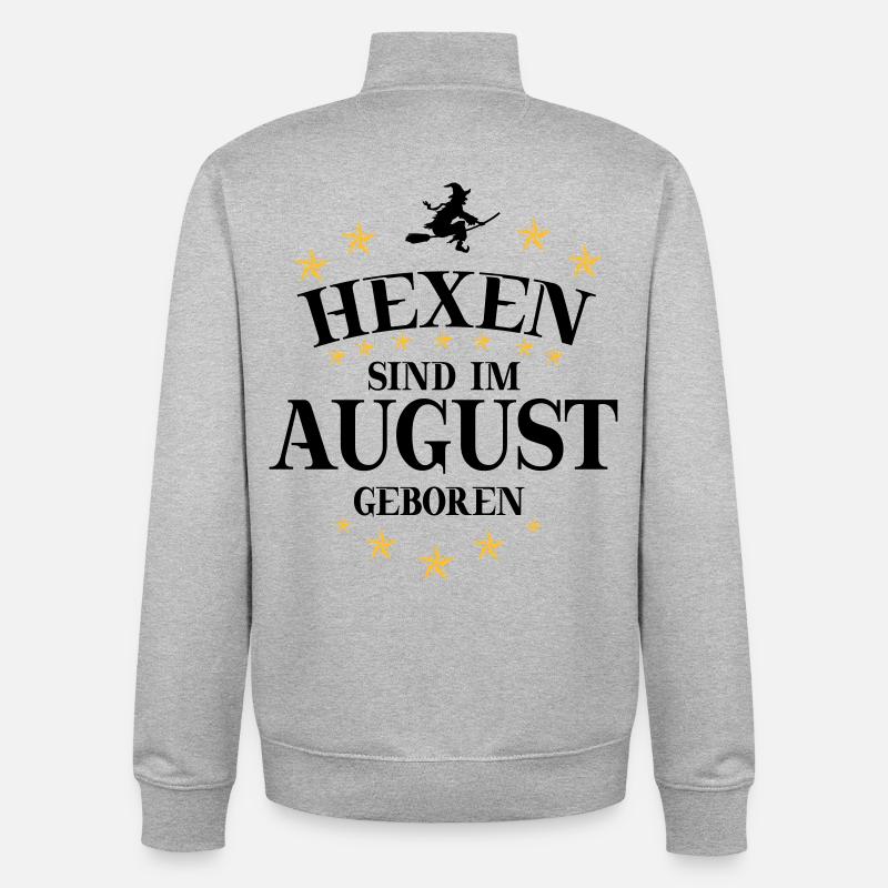 Witch August - Unisex Organic Zip Sweatshirt by Stanley/Stella - heather grey