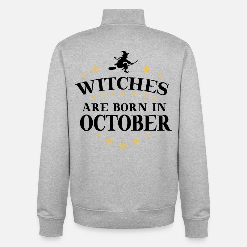 Sorcières Oktober - Sweat zippé unisexe en coton bio Stanley/Stella - gris chiné