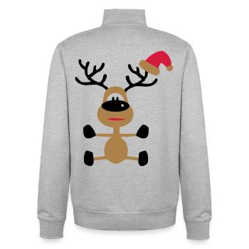 Weihnachten - Unisex Organic Zip Sweatshirt von Stanley/Stella - Grau meliert - Hinten - AI Model Male 185 light (185cm)