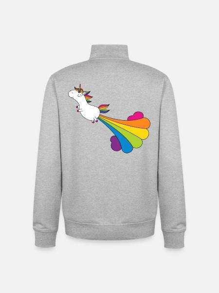 Pupsendes Einhorn - Unisex Organic Zip Sweatshirt von Stanley/Stella - Grau meliert