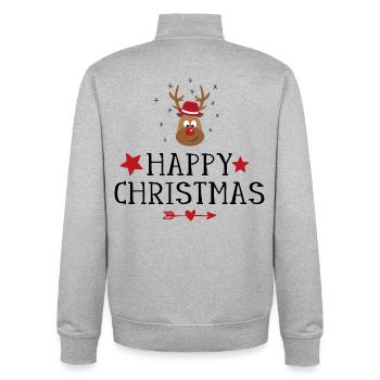 Weihnachten - Unisex Organic Zip Sweatshirt von Stanley/Stella - Grau meliert - Hinten - AI Model Male 185 light (185cm)