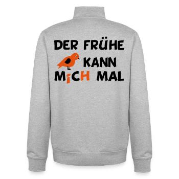 lustiger Spruch - Unisex Organic Zip Sweatshirt von Stanley/Stella - Grau meliert - Hinten - AI Model Male 185 light (185cm)