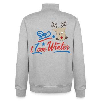 Winter - Unisex Organic Zip Sweatshirt von Stanley/Stella - Grau meliert - Hinten - AI Model Male 185 light (185cm)
