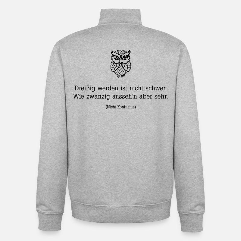 Trente ans, ce n’est pas difficile - Sweat zippé unisexe en coton bio Stanley/Stella - gris chiné