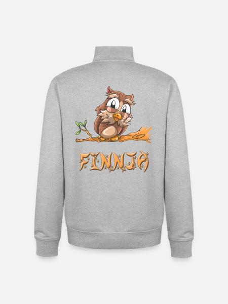 Hibou Finnja - Sweat zippé unisexe en coton bio Stanley/Stella - gris chiné