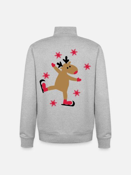 Noël - Sweat zippé unisexe en coton bio Stanley/Stella - gris chiné