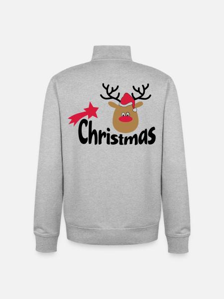 Christmas - Unisex Organic Zip Sweatshirt by Stanley/Stella - heather grey