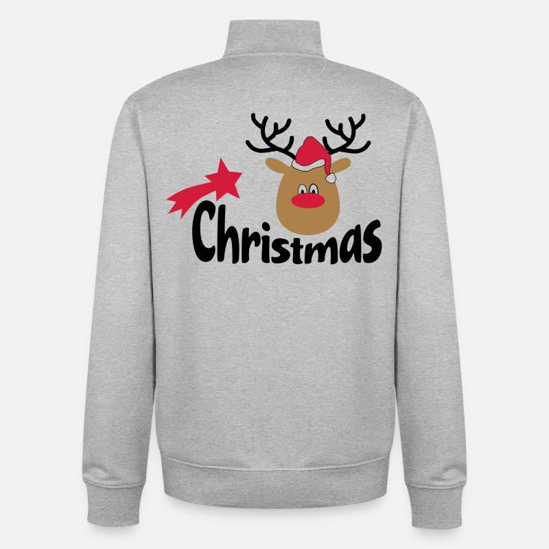 Noël - Sweat zippé unisexe en coton bio Stanley/Stella - gris chiné