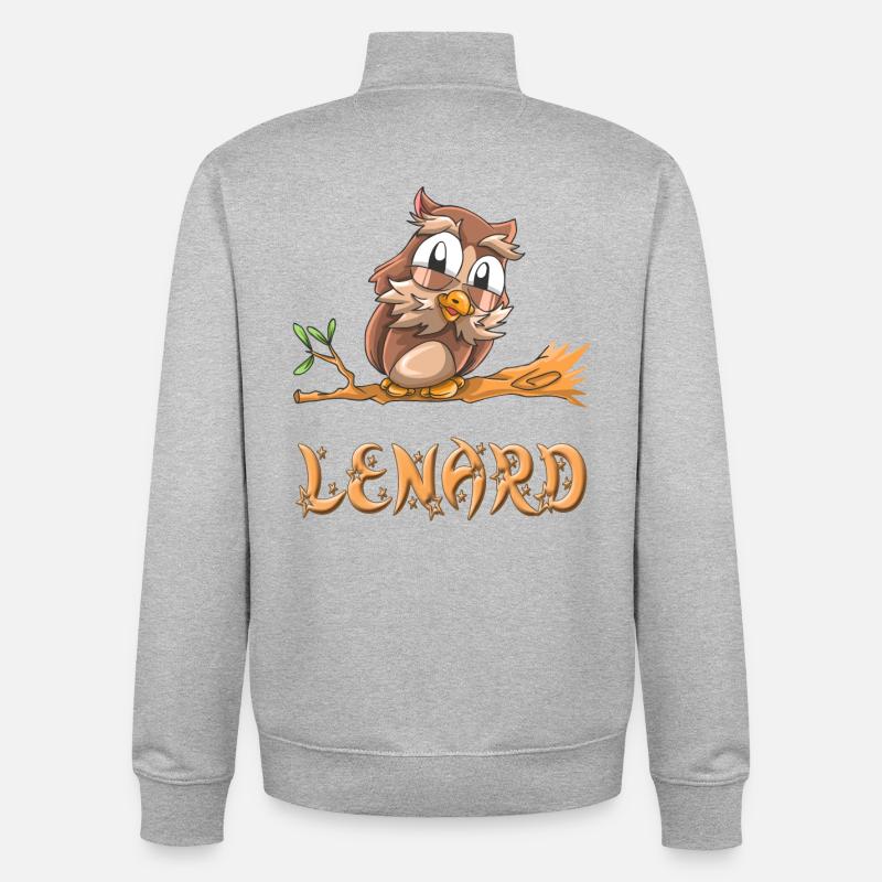 Eule Lenard - Unisex Organic Zip Sweatshirt von Stanley/Stella - Grau meliert