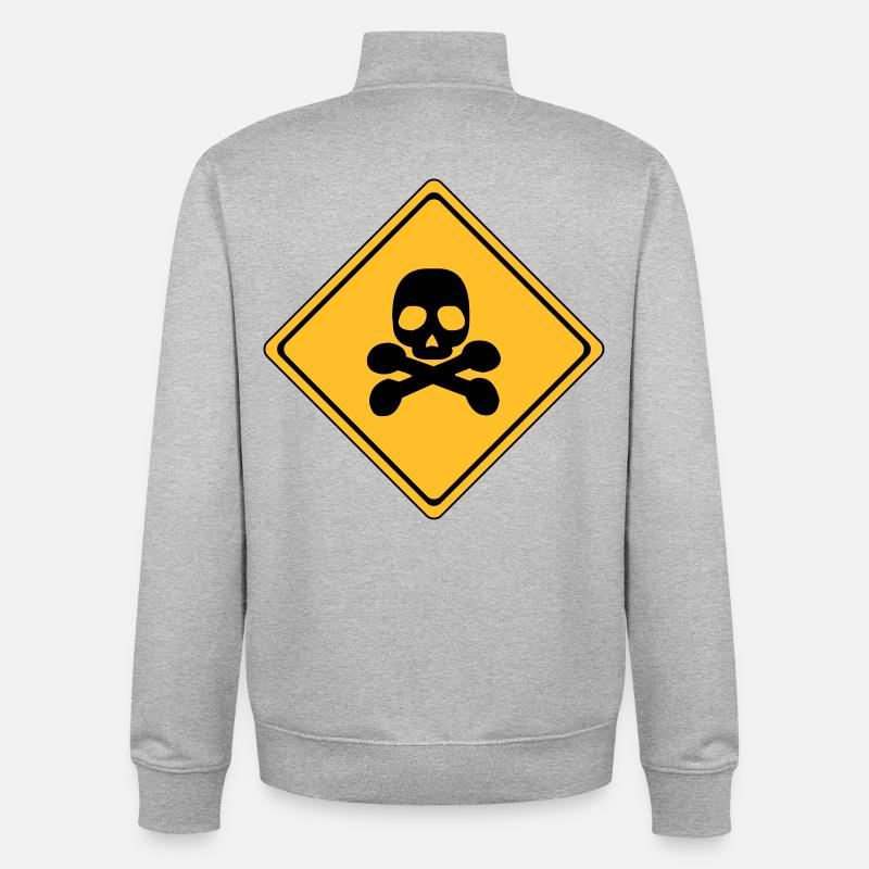Gefahren-Warnschild # - Unisex Organic Zip Sweatshirt von Stanley/Stella - Grau meliert