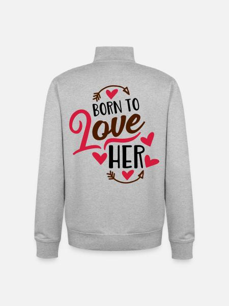 love - Unisex Organic Zip Sweatshirt by Stanley/Stella - heather grey