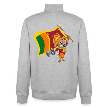 Chien fan du Sri Lanka - Sweat zippé unisexe en coton bio Stanley/Stella - gris chiné - Dos - AI Model Male 185 light (185cm)