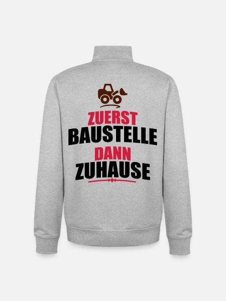 chantier de construction - Sweat zippé unisexe en coton bio Stanley/Stella - gris chiné