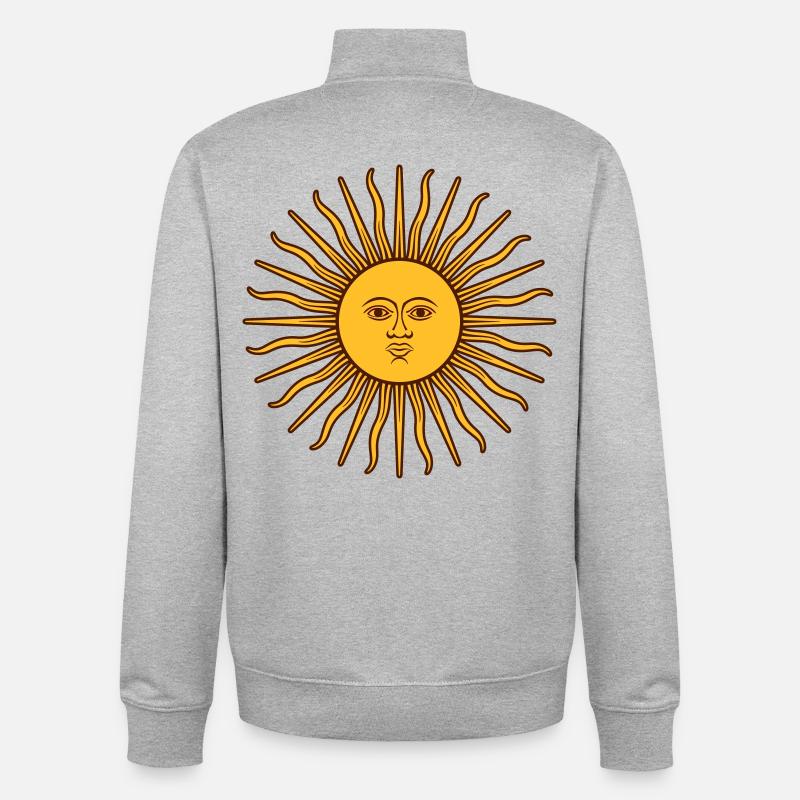flammende sonne - Unisex Organic Zip Sweatshirt von Stanley/Stella - Grau meliert