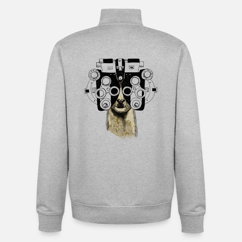 Alpaka & Phoropter - Unisex Organic Zip Sweatshirt von Stanley/Stella - Grau meliert