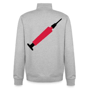 seringue - Sweat zippé unisexe en coton bio Stanley/Stella - gris chiné - Dos - AI Model Male 185 light (185cm)
