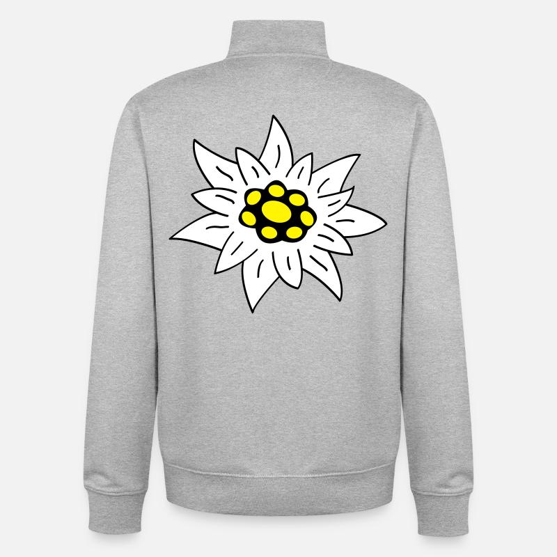 Edelweiss - Sweat zippé unisexe en coton bio Stanley/Stella - gris chiné