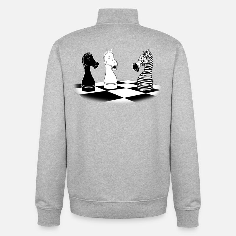 Zebra Ritter - Unisex Organic Zip Sweatshirt von Stanley/Stella - Grau meliert