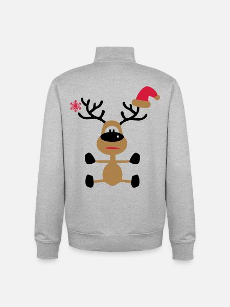 Noël - Sweat zippé unisexe en coton bio Stanley/Stella - gris chiné