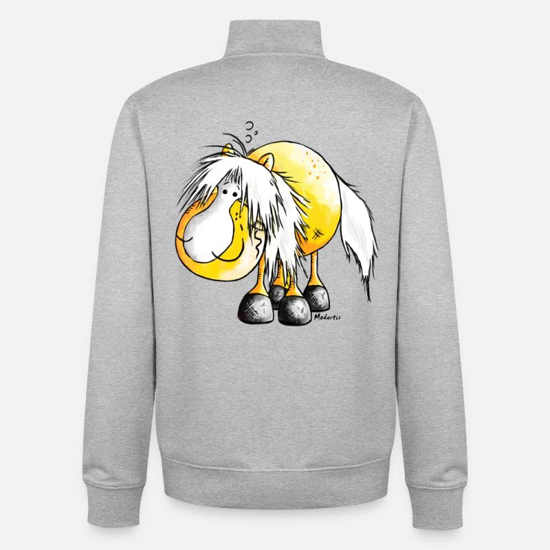 Haflinger - Avelignese - Cheval - Sweat zippé unisexe en coton bio Stanley/Stella - gris chiné