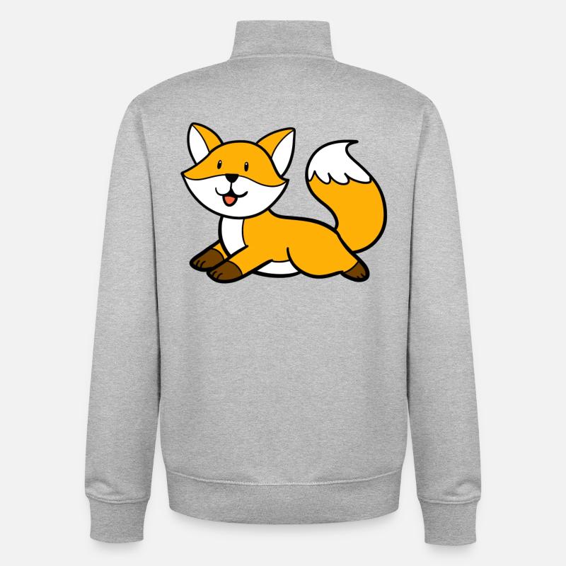 Lying fox - Unisex Organic Zip Sweatshirt by Stanley/Stella - heather grey