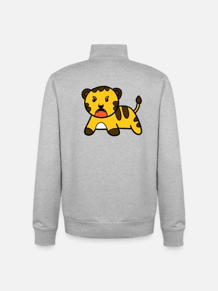 Kleiner Tiger - Unisex Organic Zip Sweatshirt von Stanley/Stella - Grau meliert