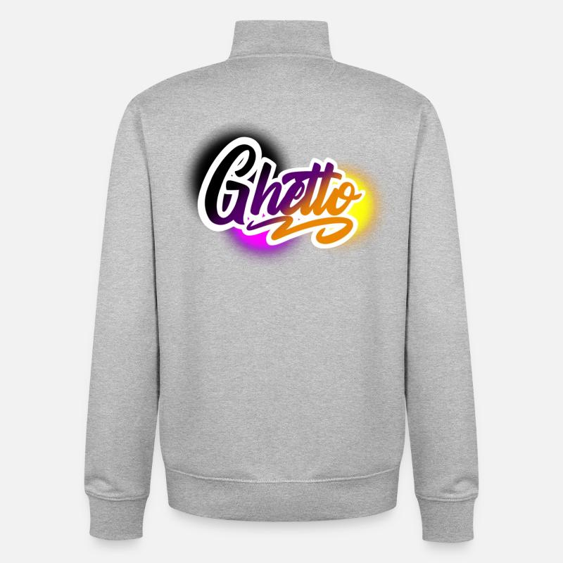 ghetto - Sweat zippé unisexe en coton bio Stanley/Stella - gris chiné