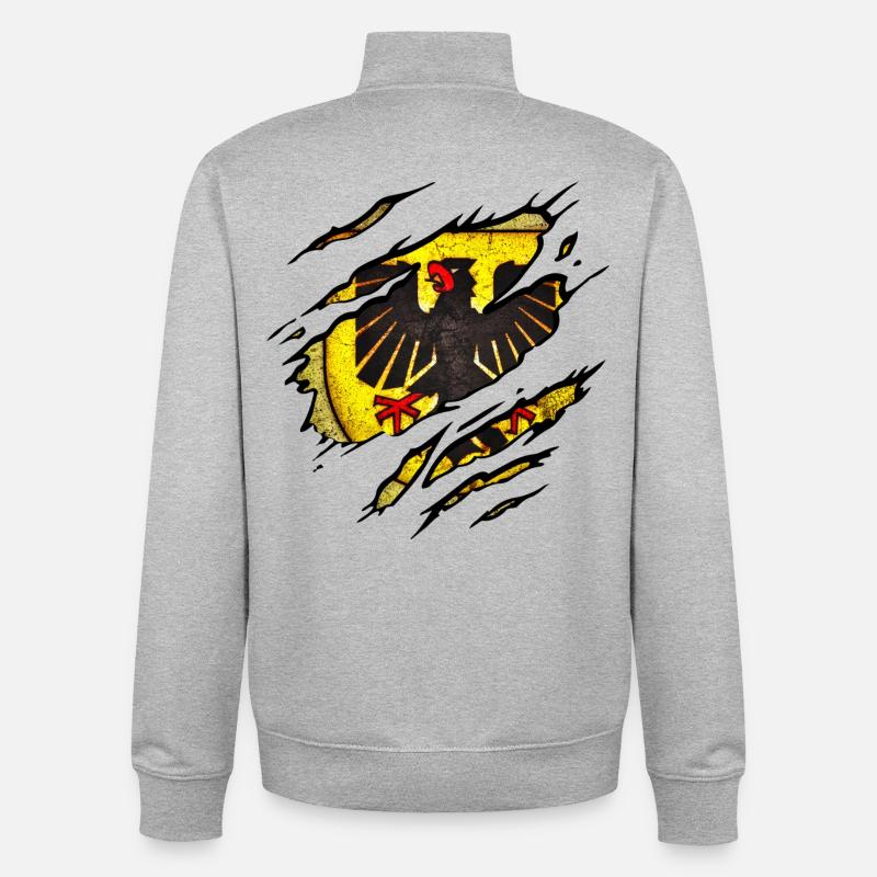 Dortmund - Dortmund déchiré - Sweat zippé unisexe en coton bio Stanley/Stella - gris chiné