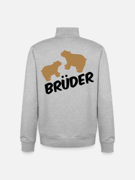 Brüder - Unisex Organic Zip Sweatshirt by Stanley/Stella - heather grey