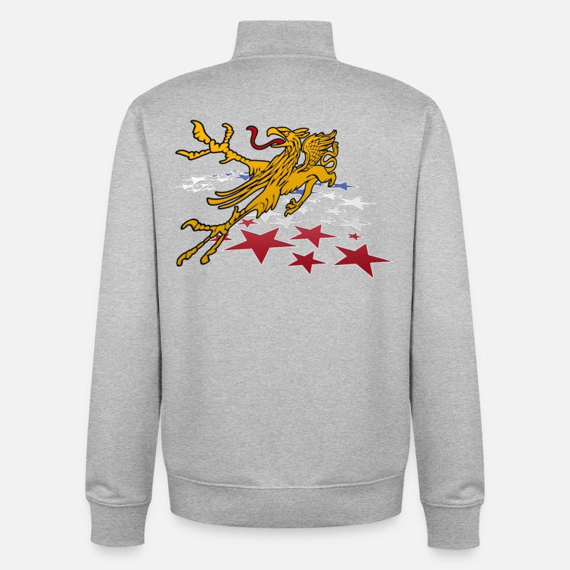 Rostocker Greif 3D - Unisex Organic Zip Sweatshirt von Stanley/Stella - Grau meliert