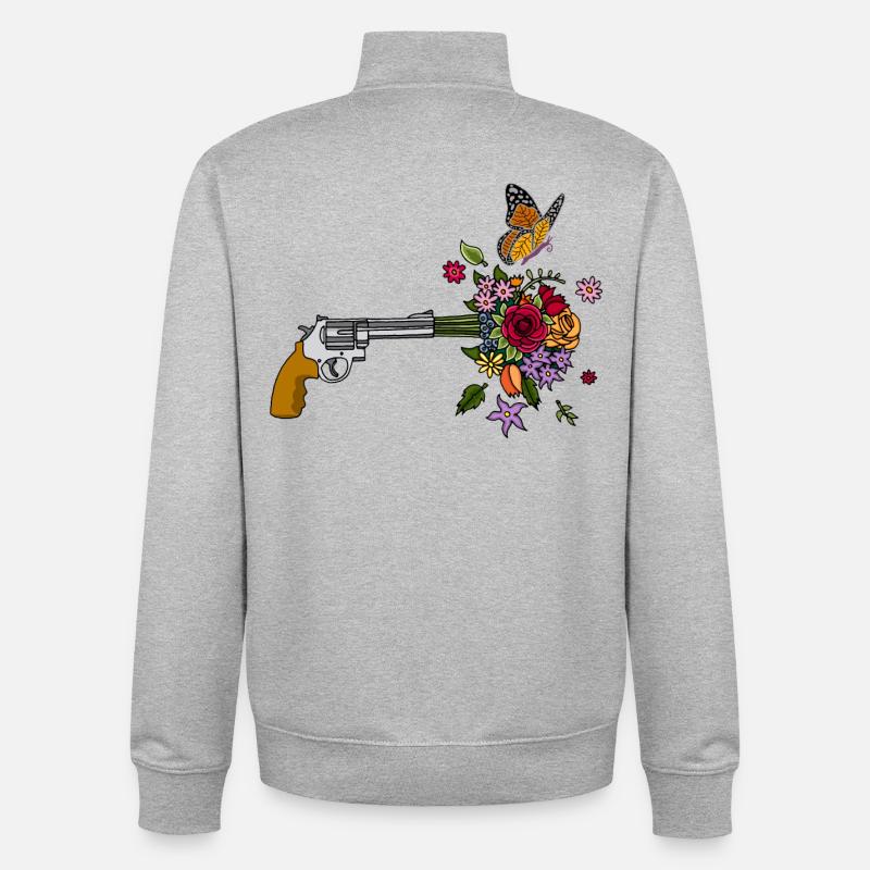 Die Friedenswaffe - Unisex Organic Zip Sweatshirt von Stanley/Stella - Grau meliert