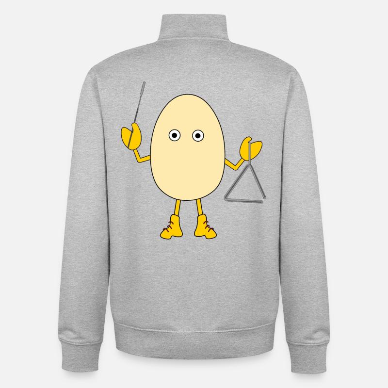 Triangle Egghead - Sweat zippé unisexe en coton bio Stanley/Stella - gris chiné