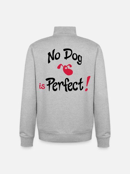 humorous dog - Unisex Organic Zip Sweatshirt by Stanley/Stella - heather grey