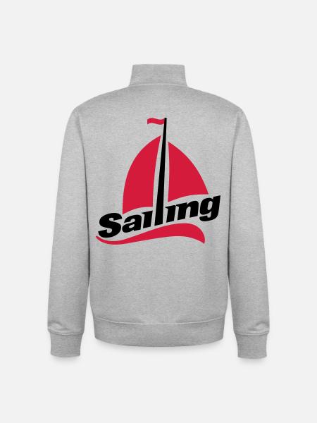 sail - Unisex Organic Zip Sweatshirt by Stanley/Stella - heather grey