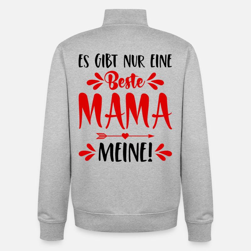 Es gibt nur eine beste Mama Meine! Muttertag - Unisex Organic Zip Sweatshirt von Stanley/Stella - Grau meliert