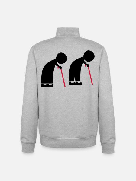 old people - Unisex Organic Zip Sweatshirt by Stanley/Stella - heather grey